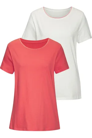 vivance collection T-shirt Met modieuze contrastborduursel (Set van 2)