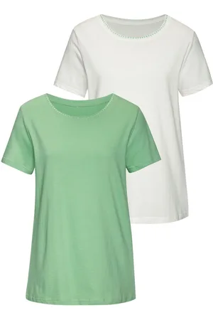 vivance collection T-shirt Met modieuze contrastborduursel (Set van 2)