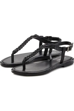 Lascana Teenslippers Sandalet, Zomerschoen Sandaal van leer met vlecht-look