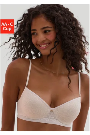 Lascana Push-up-bh met beugel in bandeau-vorm van kant met extra platte randen, lingerie