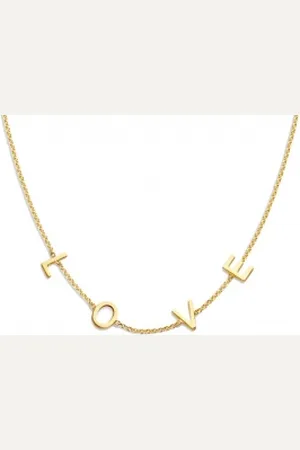 Just Franky 14k gouden Love letter ketting - Small