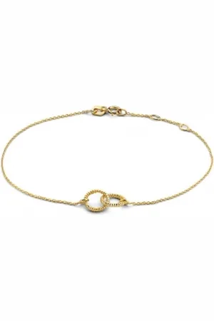 Just Franky 14k gouden Vintage Open Circles armband