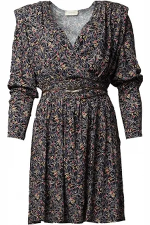 Louizon Print jurk met schoudervulling Irabey