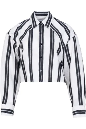 IRO Viscose blend cropped blouse Fabana zwart/ecru
