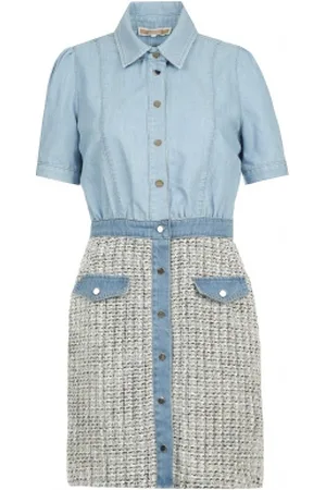 Kocca Denim jurk met bouclÃ© Maraell
