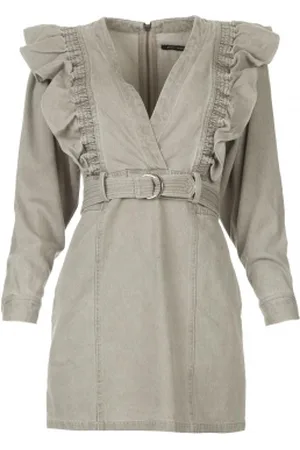 MAGALI PASCAL Denim jurk met ruches Alexia