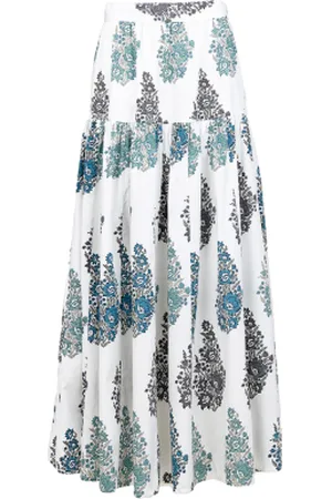 Antik Batik Poplin maxi-rok met print Muguet