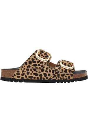 Scholl Leren sandalen met panterprint Noelle