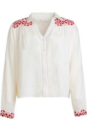 Louizon Blouse met broderie Divo Chemise