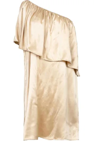 Greek Archaic Kori One-shoulder satijnen jurk Thyme