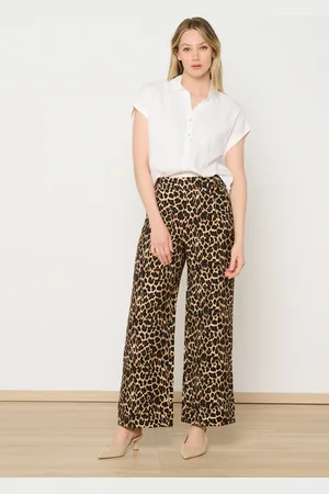 LolaLiza Wijde broek met luipaardprint