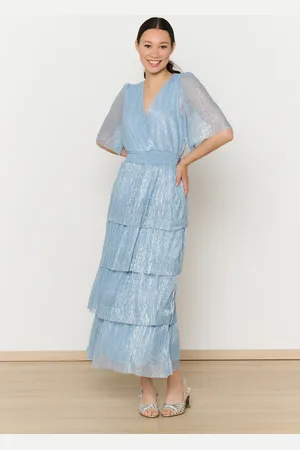 LolaLiza Glanzende maxi plissé-jurk