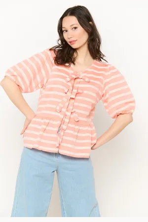 LolaLiza Gestreepte blouse met strik