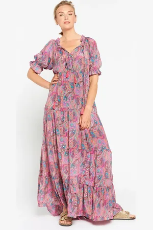 LolaLiza Maxi-jurk met ruches en paisleyprint