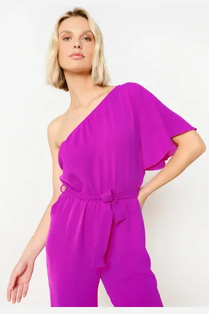 LolaLiza Asymmetrische jumpsuit met volantmouw