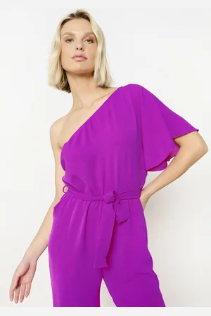 LolaLiza Asymmetrische jumpsuit met volantmouw