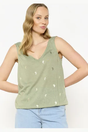 LolaLiza Mouwloze top met goudprint
