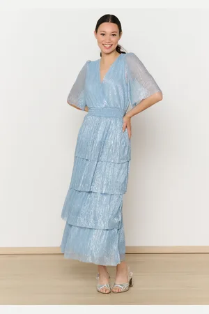 LolaLiza Glanzende maxi plissé-jurk