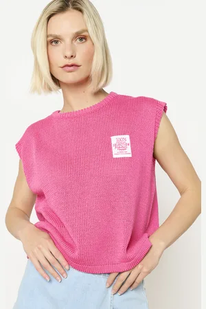 LolaLiza Mouwloze gebreide T-shirt