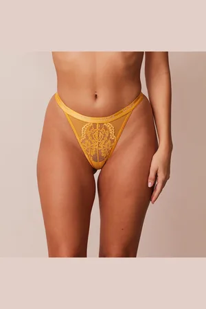 Lounge Underwear Blossom String - Mosterd