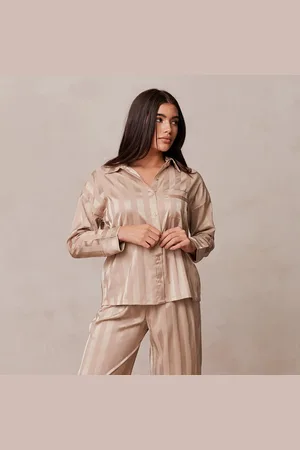 Lounge Underwear Striped Satin Pyjama Shirt - Nerts