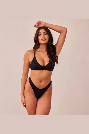Lounge Underwear Ribbed Triangle BH - Zwart