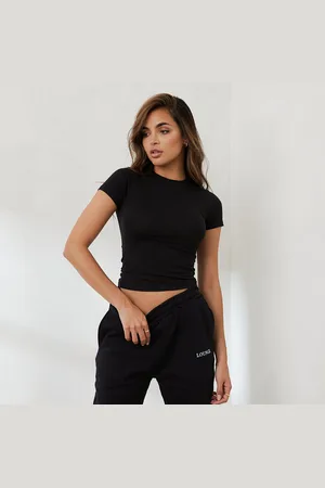 Lounge Underwear Essential Getailleerd T-Shirt met Korte Mouwen - Zwart