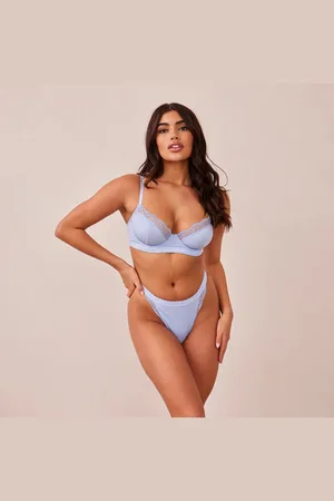 Lounge Underwear Ribbed Balcony BH - Blauw
