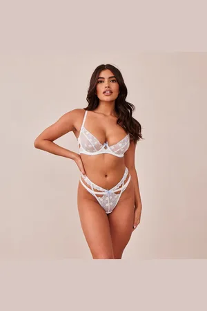Lounge Underwear Fleur Balcony BH - Wit en Blauw