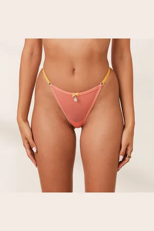 Lounge Underwear Radiant Mesh String - Koraalroze