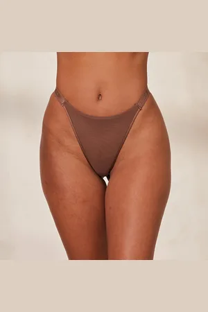 Lounge Underwear Smooth Mesh String - Kastanjekleurig