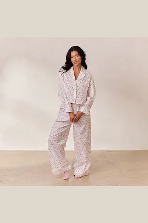 Lounge Underwear Floral Pyjama Broek - Wit Print
