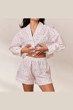 Lounge Underwear Floral Pyjamashorts - Wit Print