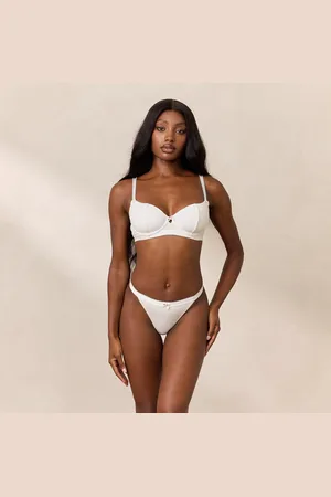 Lounge Underwear Rosebud Ribbed Balcony BH - Wit