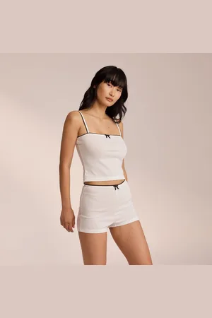 Lounge Underwear Pointelle Strappy Pyjama Top - Wit