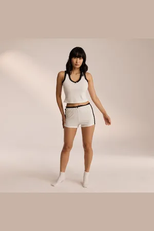 Lounge Underwear Kanten Pyjamashorts - Wit