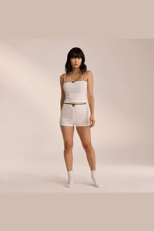 Lounge Underwear Pointelle Pyjamashorts - Wit