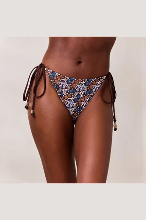 Lounge Underwear Omkeerbare Bikinislip met Stropdas - Bruin/Bloemenprint