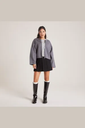 Lounge Underwear Vest met Rits - Houtskool
