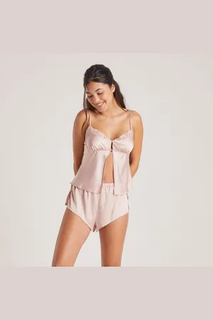 Lounge Underwear Satijnen Cami Pyjama Top met Strijk - Blos