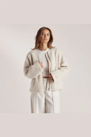 Lounge Underwear Borg Jacket met reli??f - Cr??me