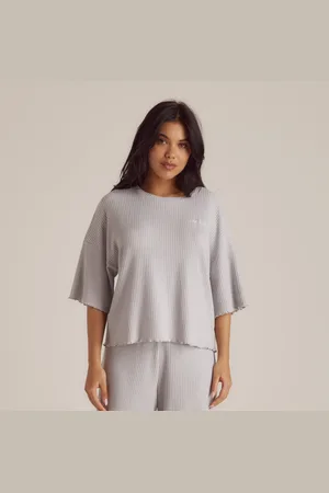Lounge Underwear Soft Waffle Pyjama Top - Frost
