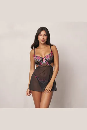 Lounge Underwear Inara Babydoll Set - Zwart