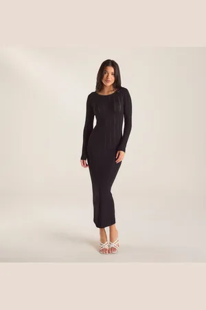 Lounge Underwear Gebreide Maxi-jurk - Zwart