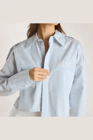 Lounge Underwear Asymmetrisch Shirt - Blauw Stripe