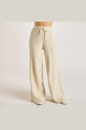 Lounge Underwear Gebreide Broek met Wijde Pijpen - Cr??me