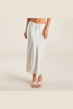 Lounge Underwear Satijnen Maxirok - Gebroken Wit