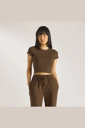 Lounge Underwear Waffle Baby Tee - Chocolade