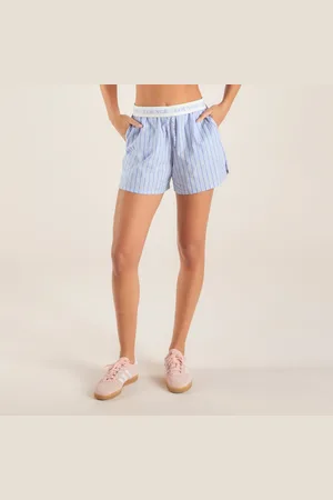 Lounge Underwear Pinstripe Shorts - Blauw