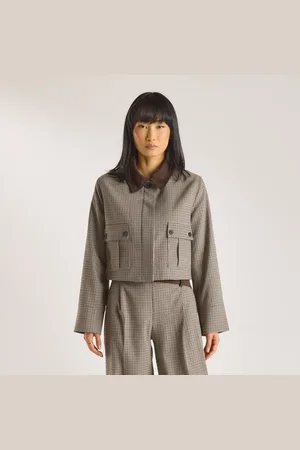 Lounge Underwear Houndstooth Jas - Bruin
